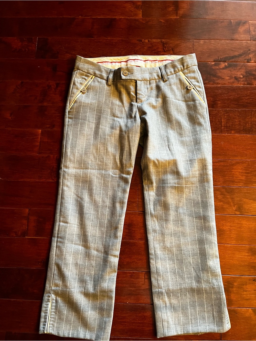 Abercrombie & Fitch Light Gray Pinstripe Trousers